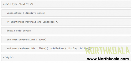 Html code for hide on mobile